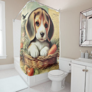 Cortina De Ducha Vintage Cute Beagle Puppy