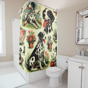 Cortina De Ducha Vintage Cute Dalmatian Seamless