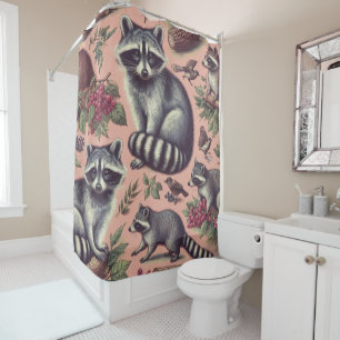 Cortina De Ducha Vintage Cute Racoon
