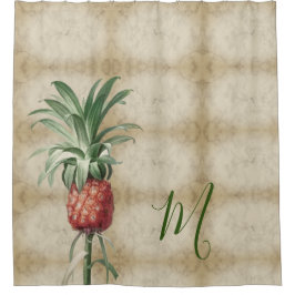 Cortina De Ducha Vintage de piña tropical elegante