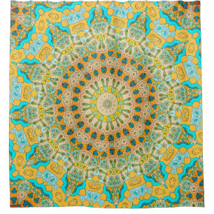 Cortina De Ducha Vintage decorative pattern. Islam, Arabic, Indian,