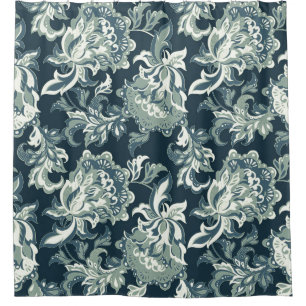 Cortina De Ducha Vintage étnico floral sin costuras. folclórico 