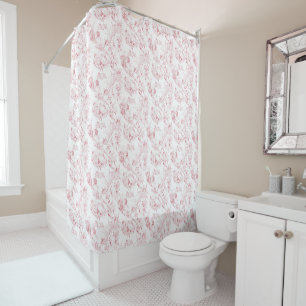 Cortina De Ducha Vintage Floral Fantasía Fantasía Francesa-Rosa 