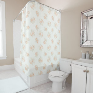 Cortina De Ducha Vintage Floral Shower Curtain in Pastel Colors