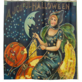 Cortina De Ducha Vintage Halloween Witch Poster