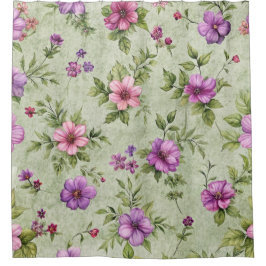 Cortina De Ducha "Vintage Lavender Purple Floral Shower Cortina"