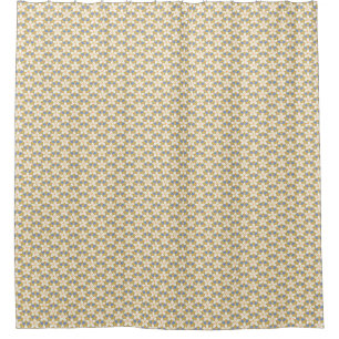Cortina De Ducha Vintage Patrón de Jonquilo azul y amarillo floral