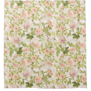 Cortina De Ducha Vintage Peach Rococo Rosas Luxury Garden 1