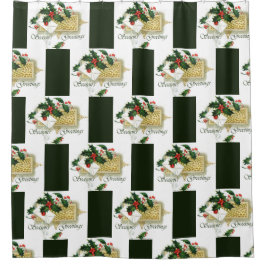 Cortina De Ducha Vintage Seasons Greetings Navidades