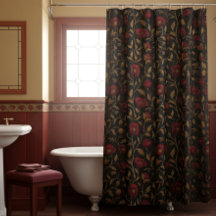 Vintage William Morris Amapola Floral Rojo Dorado