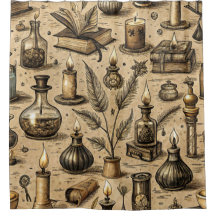 Vintage Witchcraft Books & Candles Pattern