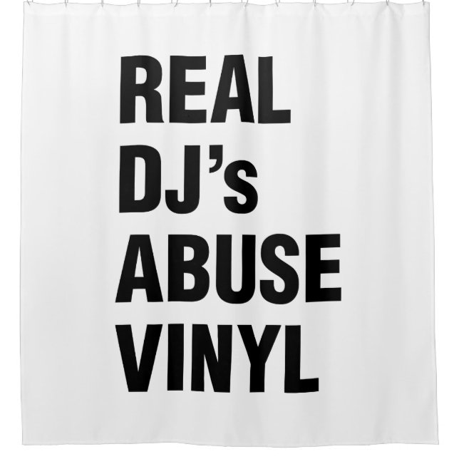 CORTINA DE DUCHA VINYL DE ABUSO DE DJ REAL (Anverso)