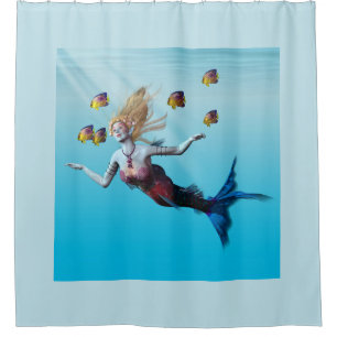 Cortina De Ducha Visión de Coral de la Sirena