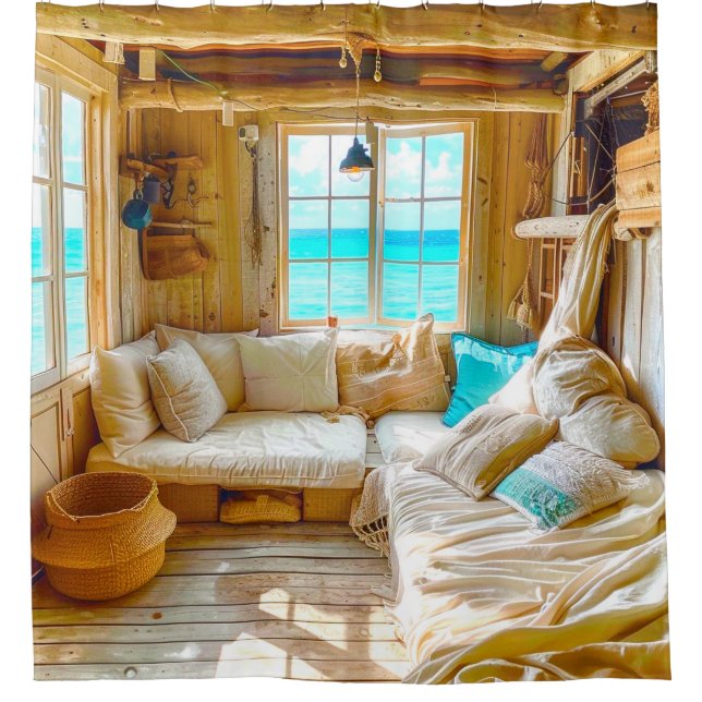 Cortina De Ducha Vista oceánica (Anverso)