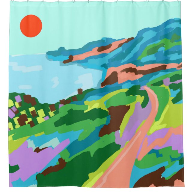 Cortina De Ducha Vivid Vistas (Anverso)