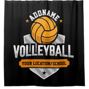 Cortina De Ducha Voleibol ADD TEXTO Escuela Varsity Team Player