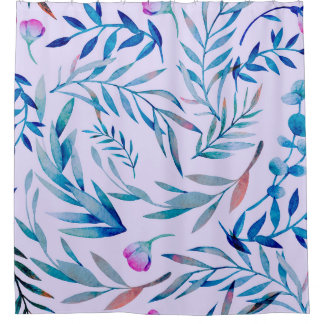 Cortina De Ducha Watercolor seamless pattern. Botanical ornament. L
