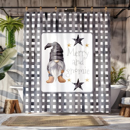 Cortina De Ducha Watercolor Winter Gnome en Navidades de verificaci