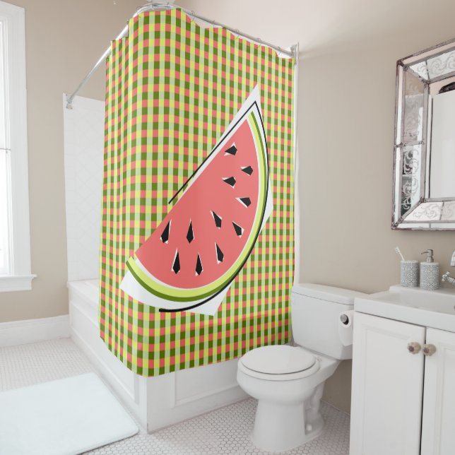 Cortina de ducha Watermelon Slice Check (In situ)