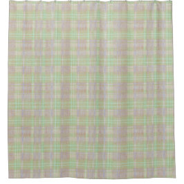 Cortina De Ducha Weathered Neutral Sage Plaid