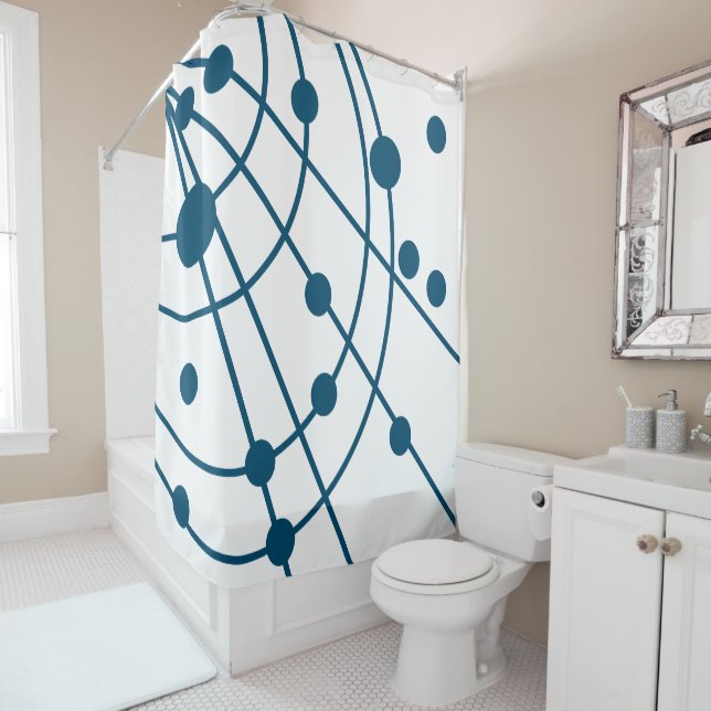 Cortina De Ducha Web azul (In situ)