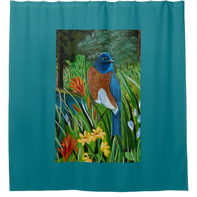 Cortina de ducha Western Bluebird (Anverso)