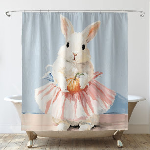 Cortina De Ducha Whimsical Ballerina Bunny Fall otoño