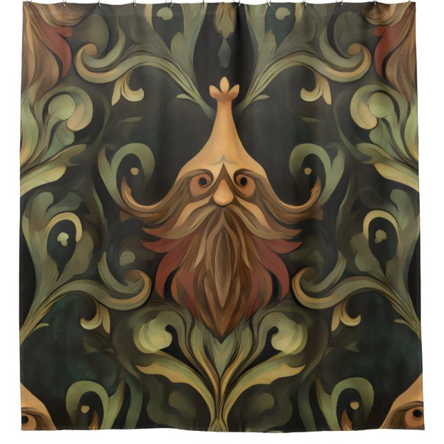 Cortina De Ducha Whimsical Bearded Guardian (Anverso)