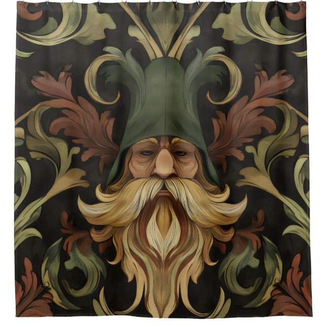 Cortina De Ducha Whimsical Bearded Guardian (Anverso)