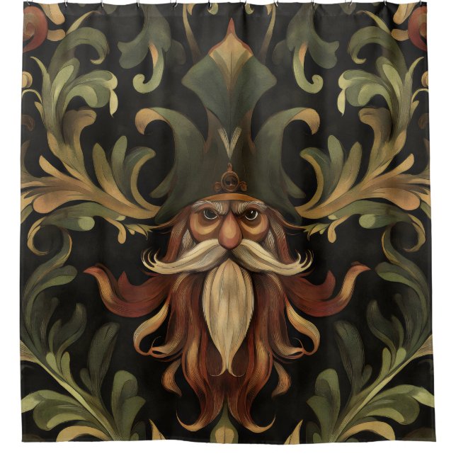Cortina De Ducha Whimsical Bearded Guardian (Anverso)