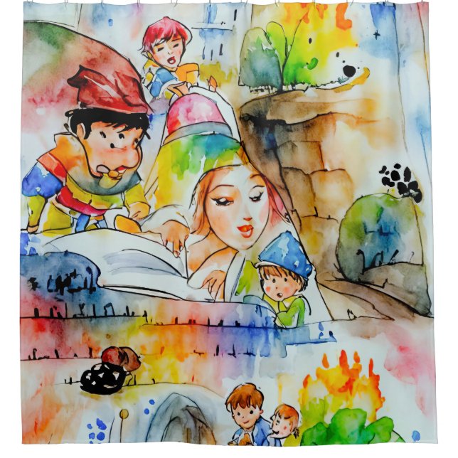 Cortina De Ducha Whimsical Fairy Tale Ilustracion (Anverso)