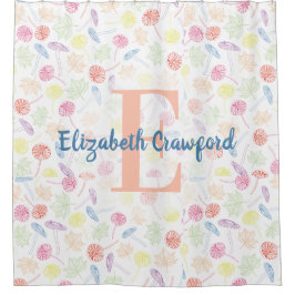 Cortina De Ducha Whimsical Mushroom & Leaf Personalizado