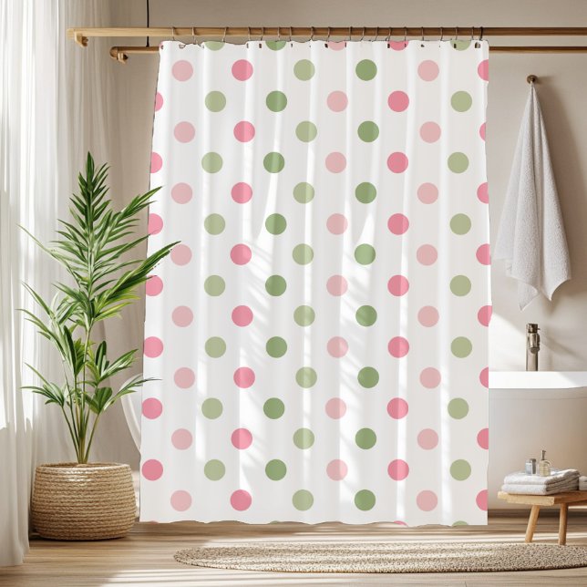 Cortina De Ducha Whimsical Pastel Polka Punto (Whimsical Pastel Polka Dot Shower Curtain)