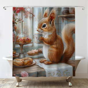Cortina De Ducha Whimsical Squirrel