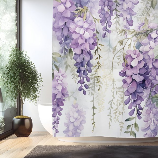 Cortina De Ducha Whispers Wisteria de acuarela (Subido por el creador)