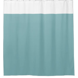 Cortina De Ducha White and Aqua Two Tone Shower Curtain
