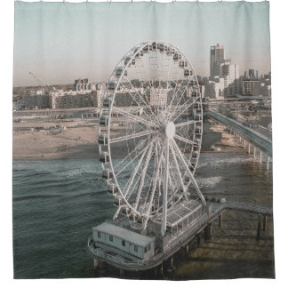 CORTINA DE DUCHA WHITE FERRIS WHEEL NEAR WATER