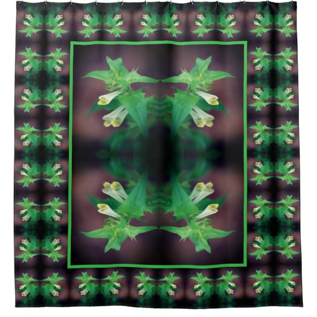 Cortina De Ducha White Woodland Wildflower Floral Art Pattern (Anverso)