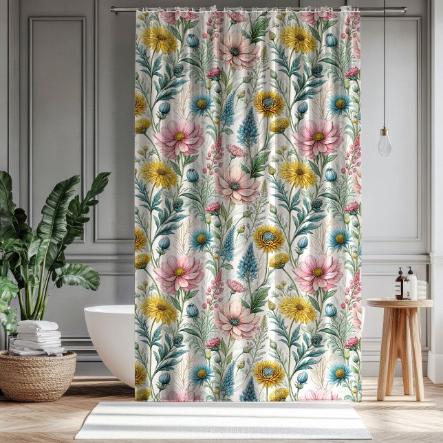 Cortina De Ducha Wildflower Bath Curtain Celebrate Their Journey (Wildflower Bath Curtain Celebrate Their Journey)
