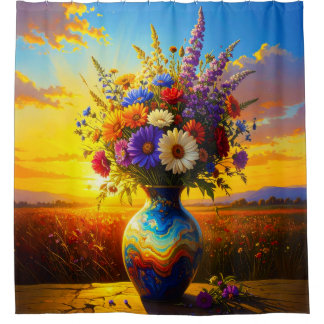 Cortina De Ducha Wildflowers Sunrise 001 Shower Curtain