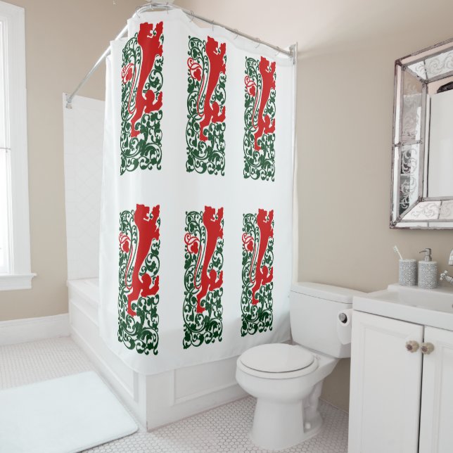 Cortina De Ducha Will Bradley Heraldic Lion (In situ)