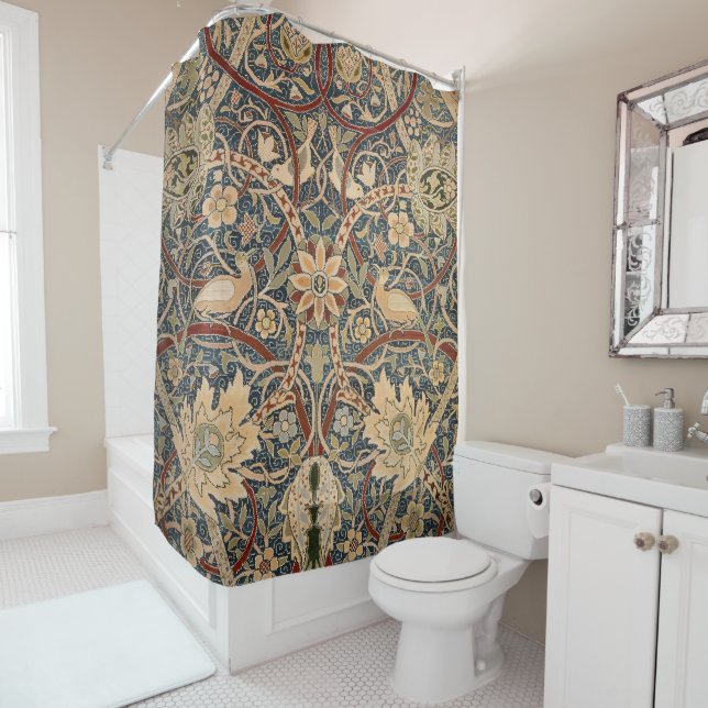 Cortina De Ducha William Morris Bullerswood Faux Tapestry (In situ)