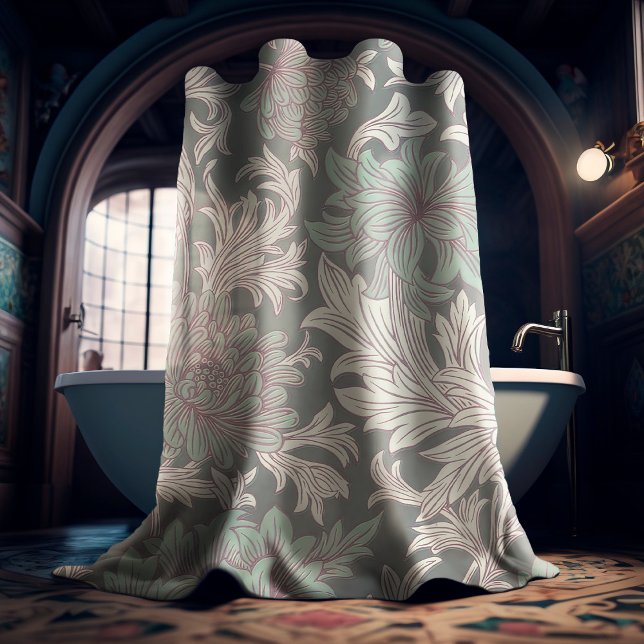 Cortina De Ducha William Morris Chrysanthemum Pattern Shower Curtai (Subido por el creador)