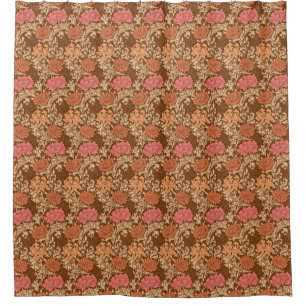 Cortina De Ducha William Morris Chrysanthemums, Brown and Rust