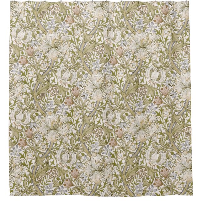 Cortina De Ducha William Morris Golden Lily Garden Flower Classic (Anverso)