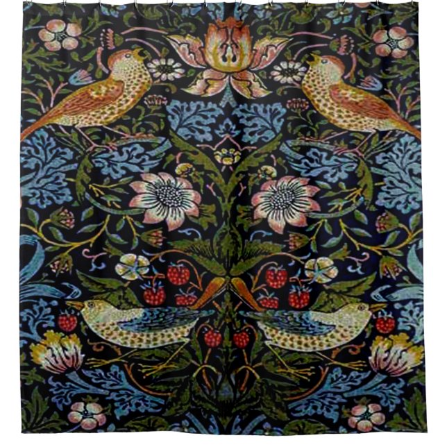 Cortina De Ducha William Morris hermoso patrón, art nouveau, vin (Anverso)