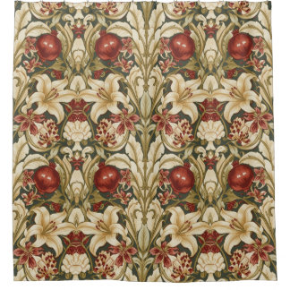 Cortina De Ducha William Morris Lily and Pomegranate Floral pattern