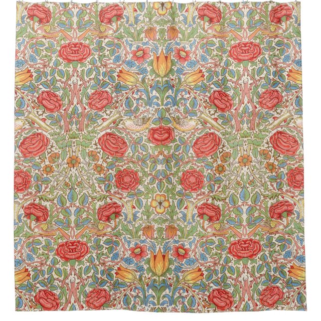 Cortina De Ducha William Morris "Rosa" (Anverso)