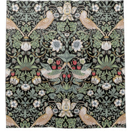 Cortina De Ducha William Morris Strawberry Thief I Aves Negras