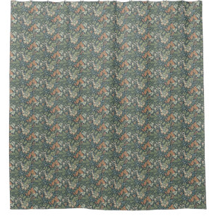 Cortina De Ducha William Morris Vintage Floral Rosa Verde Compton